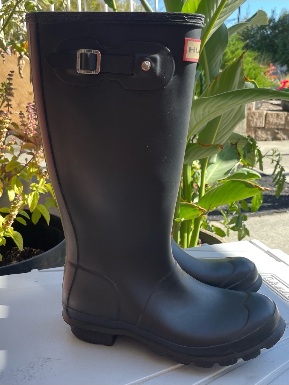 Hunter Original Tall Rain Boots Black Womens Size 6 US / UK 4 / EU 37 Waterproof